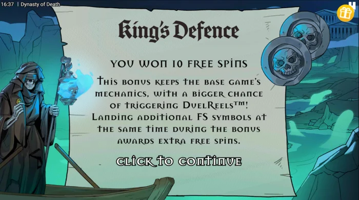 Dynasty of Death - King's Defense Free Spins indítása
